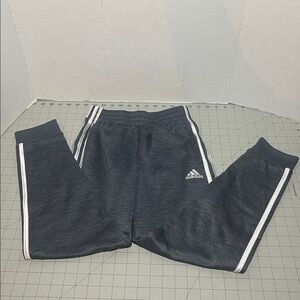 Adidas gray Track Pants with White Accents